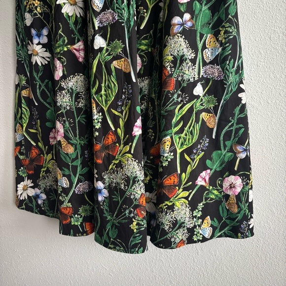 NWT Avec Les Filles Floral Botanical Butterfly Print Corset Fit & Flare Dress 6 - Picture 5 of 13